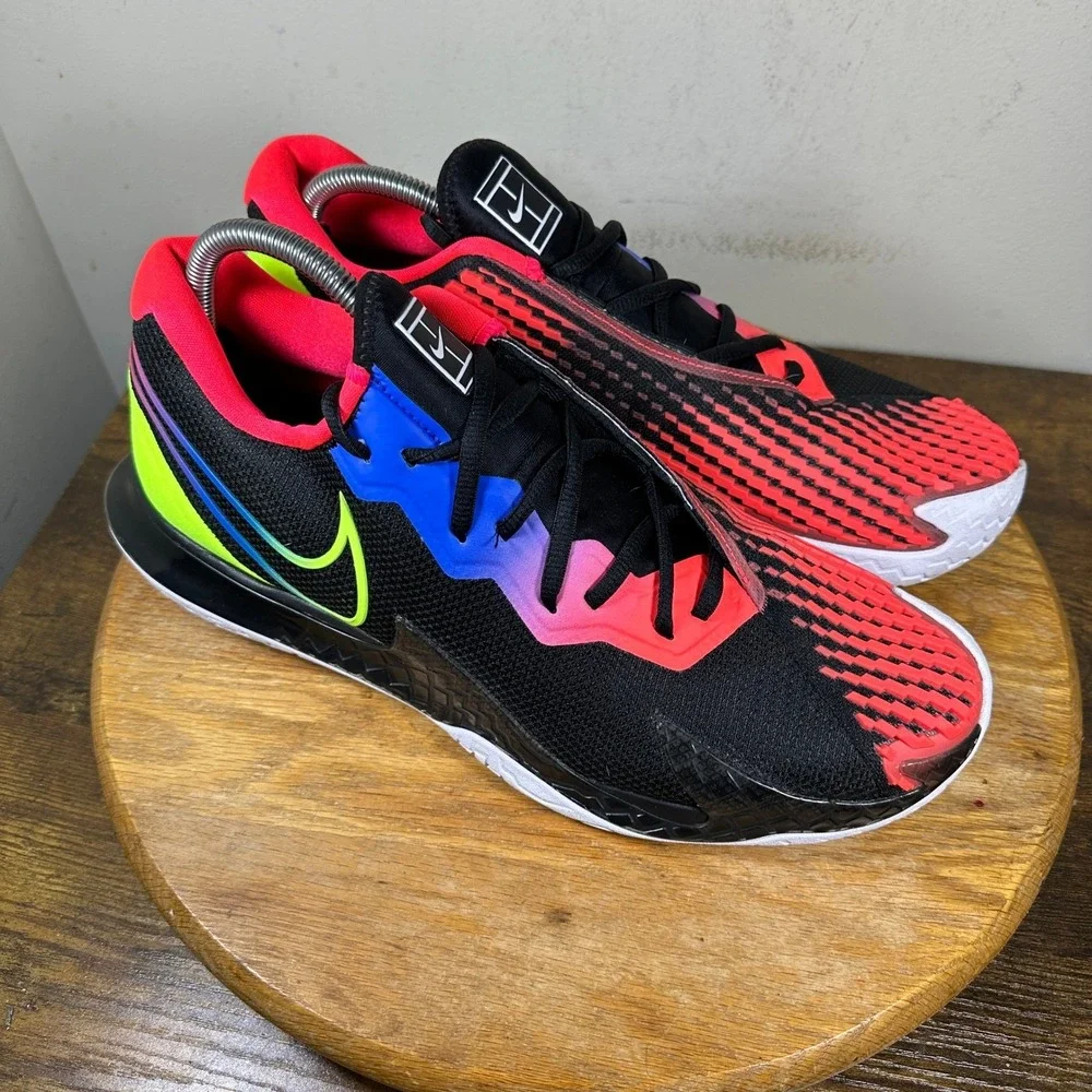 NikeCourt Air Zoom Vapor Cage 4 Black Crimson Volt Shoes CD0424-007 Mens 10.5